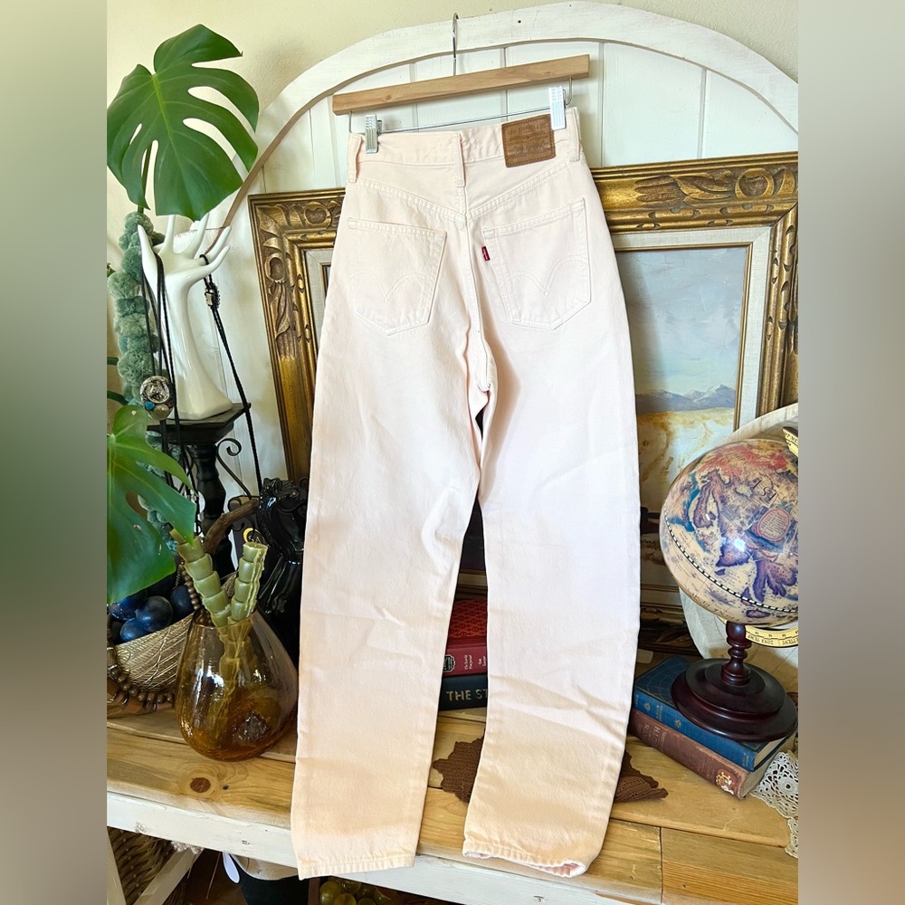 Levis premium palest peach high loose taper mom jeans 100% cotton modern vintage - Picture 5 of 10